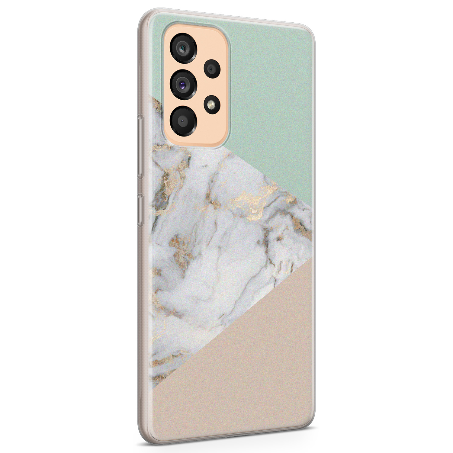 Leuke Telefoonhoesjes Samsung Galaxy A53 siliconen hoesje - Marmer pastel mix