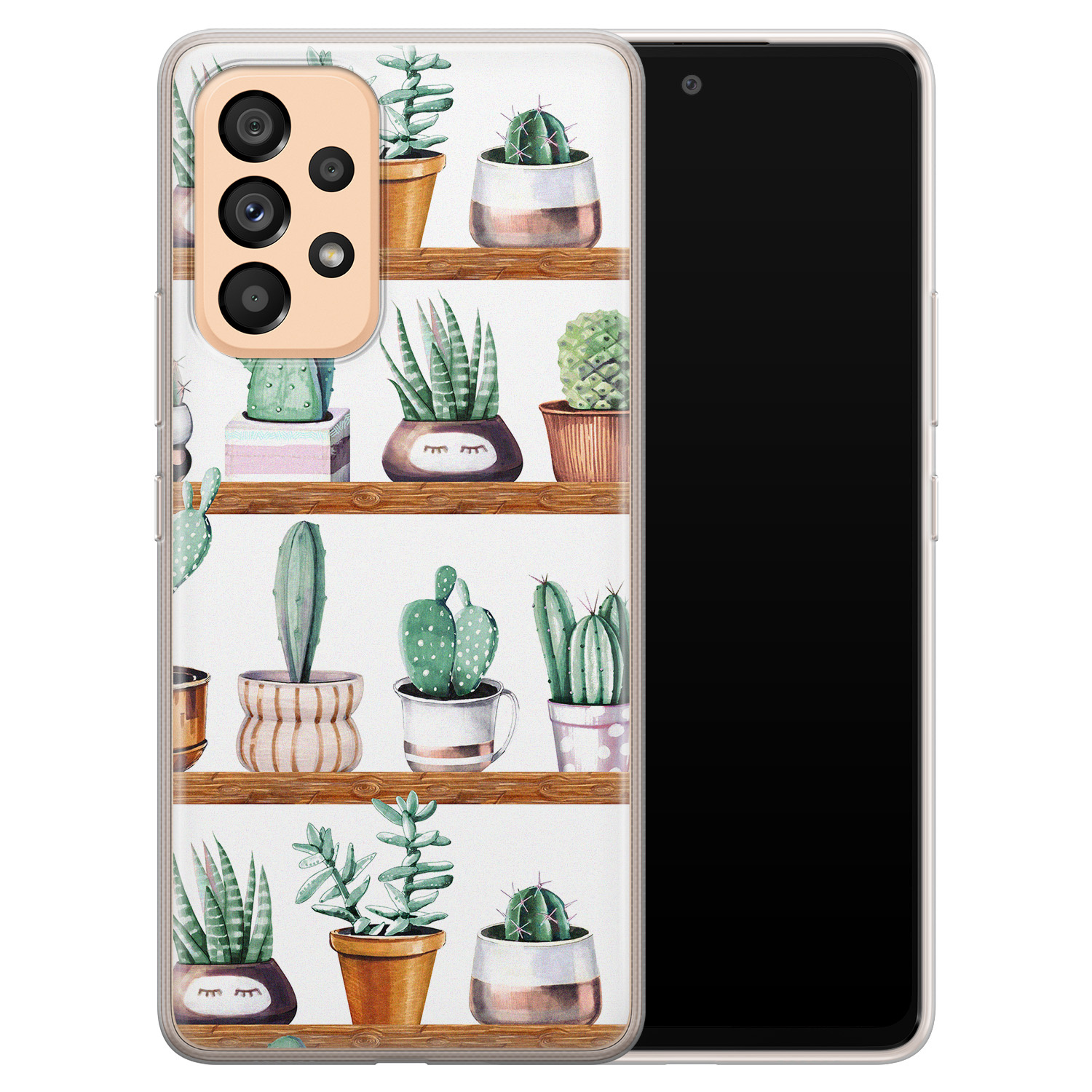 Leuke Telefoonhoesjes Samsung Galaxy A53 siliconen hoesje - Cactus