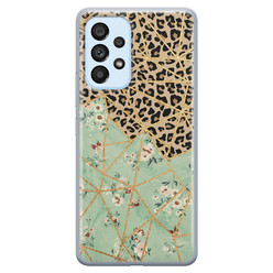 Leuke Telefoonhoesjes Samsung Galaxy A33 siliconen hoesje - Luipaard flower print