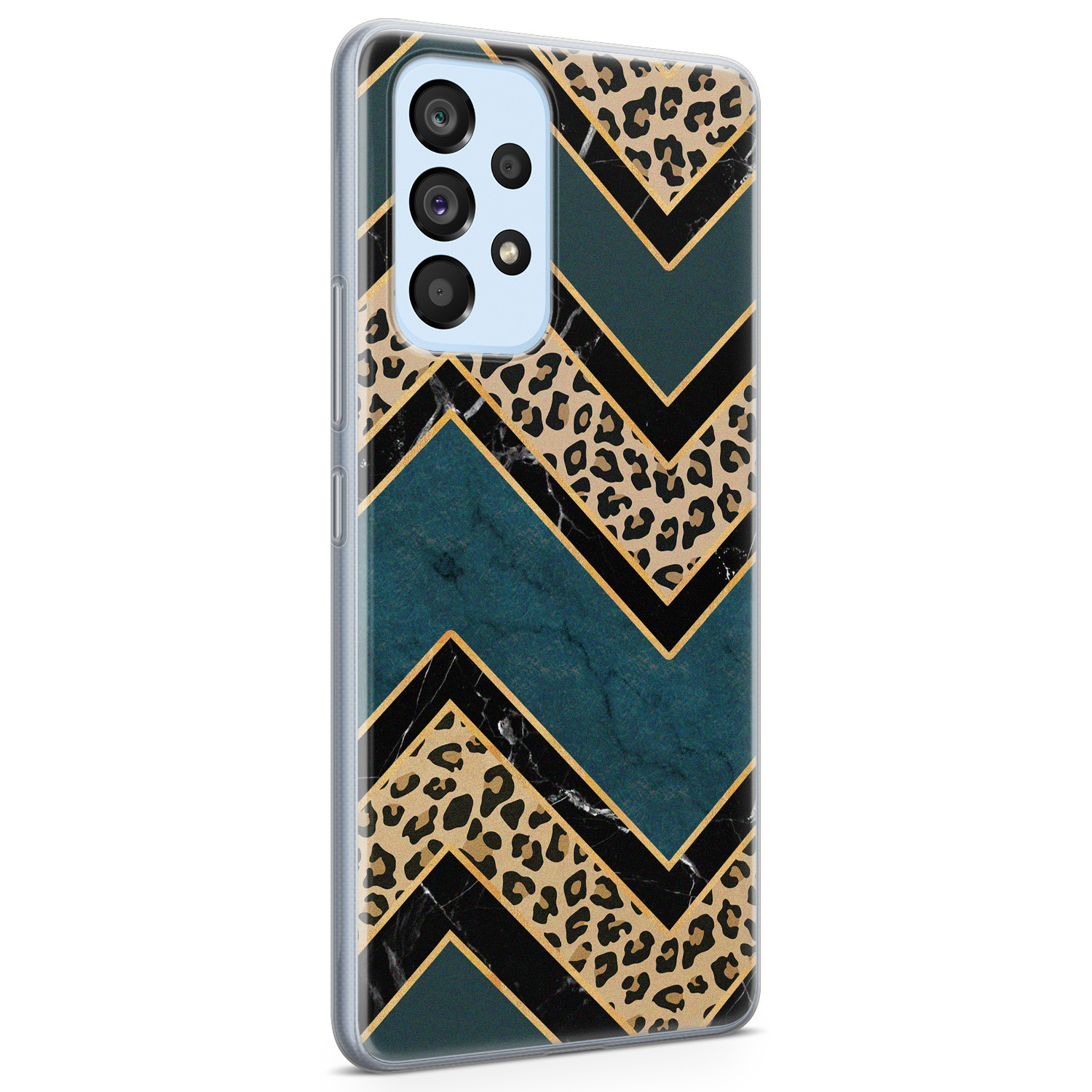 Leuke Telefoonhoesjes Samsung Galaxy A33 siliconen hoesje - Luipaard zigzag