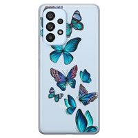 Leuke Telefoonhoesjes Samsung Galaxy A33 siliconen hoesje - Vlinders blauw