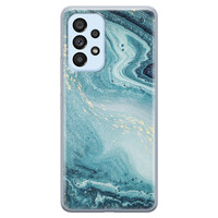 Leuke Telefoonhoesjes Samsung Galaxy A33 siliconen hoesje - Marmer blauw