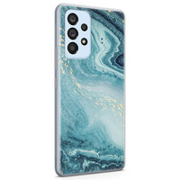 Leuke Telefoonhoesjes Samsung Galaxy A33 siliconen hoesje - Marmer blauw