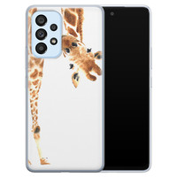 Leuke Telefoonhoesjes Samsung Galaxy A33 siliconen hoesje - Giraffe peekaboo