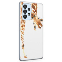 Leuke Telefoonhoesjes Samsung Galaxy A33 siliconen hoesje - Giraffe peekaboo