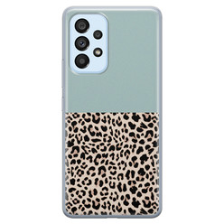 Leuke Telefoonhoesjes Samsung Galaxy A33 siliconen hoesje - Luipaard mint