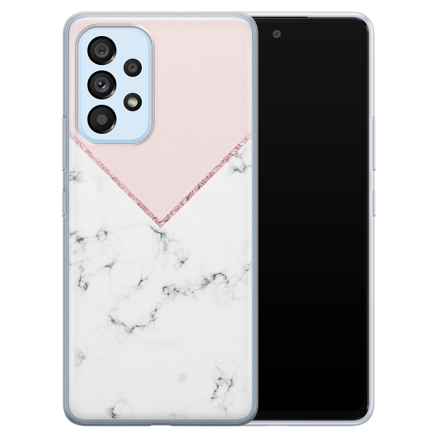 Leuke Telefoonhoesjes Samsung Galaxy A33 siliconen hoesje - Marmer roze grijs