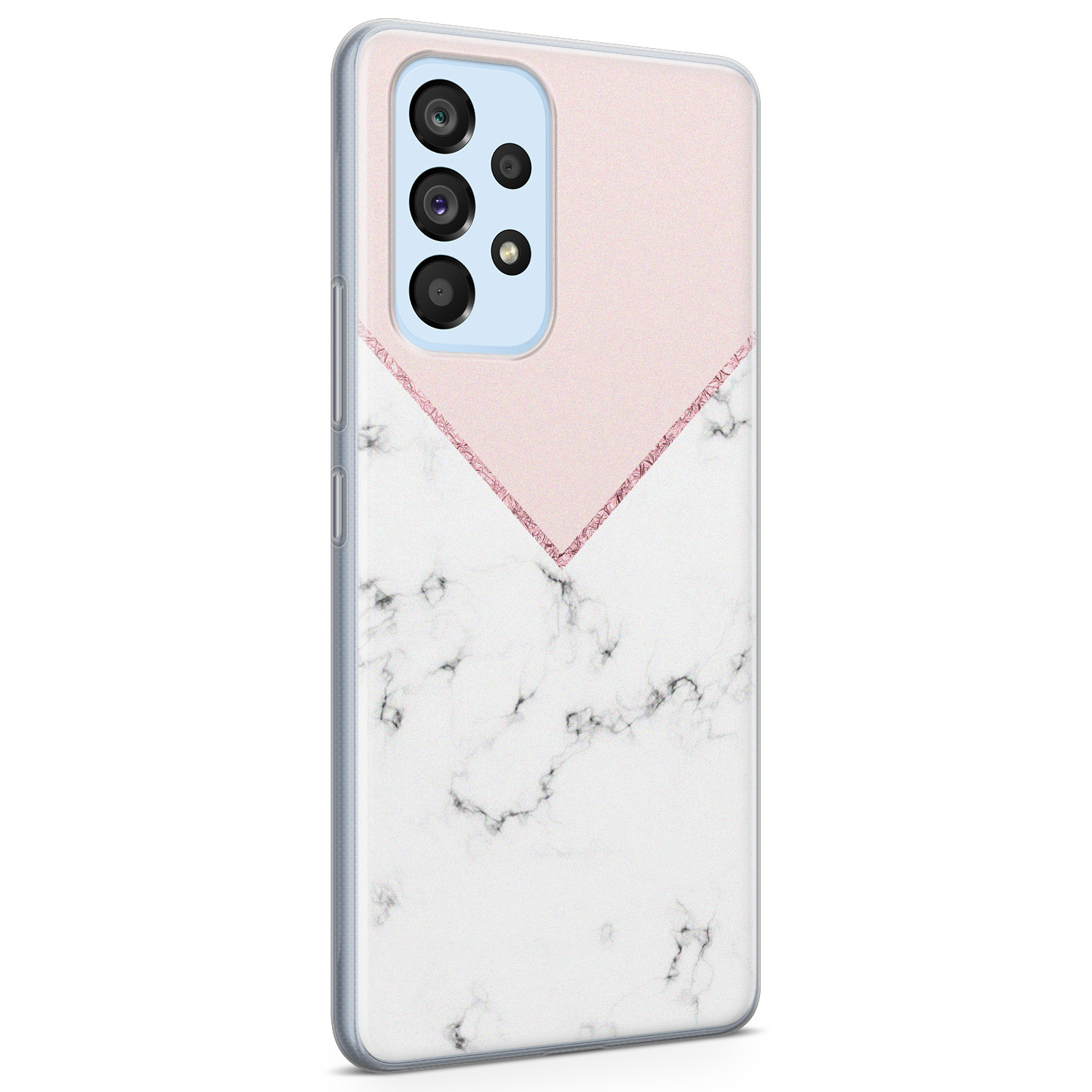 Leuke Telefoonhoesjes Samsung Galaxy A33 siliconen hoesje - Marmer roze grijs