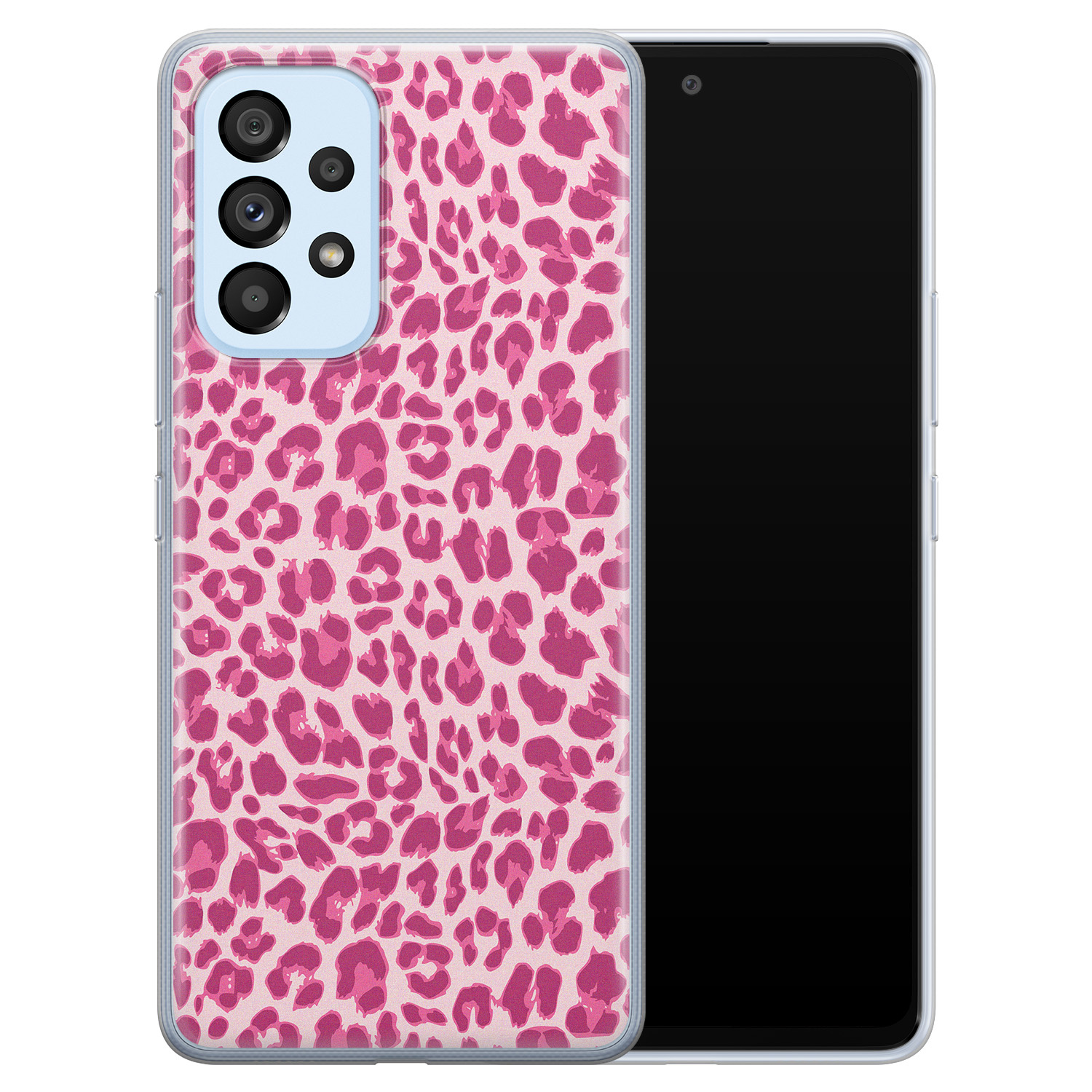 Leuke Telefoonhoesjes Samsung Galaxy A33 siliconen hoesje - Luipaard roze