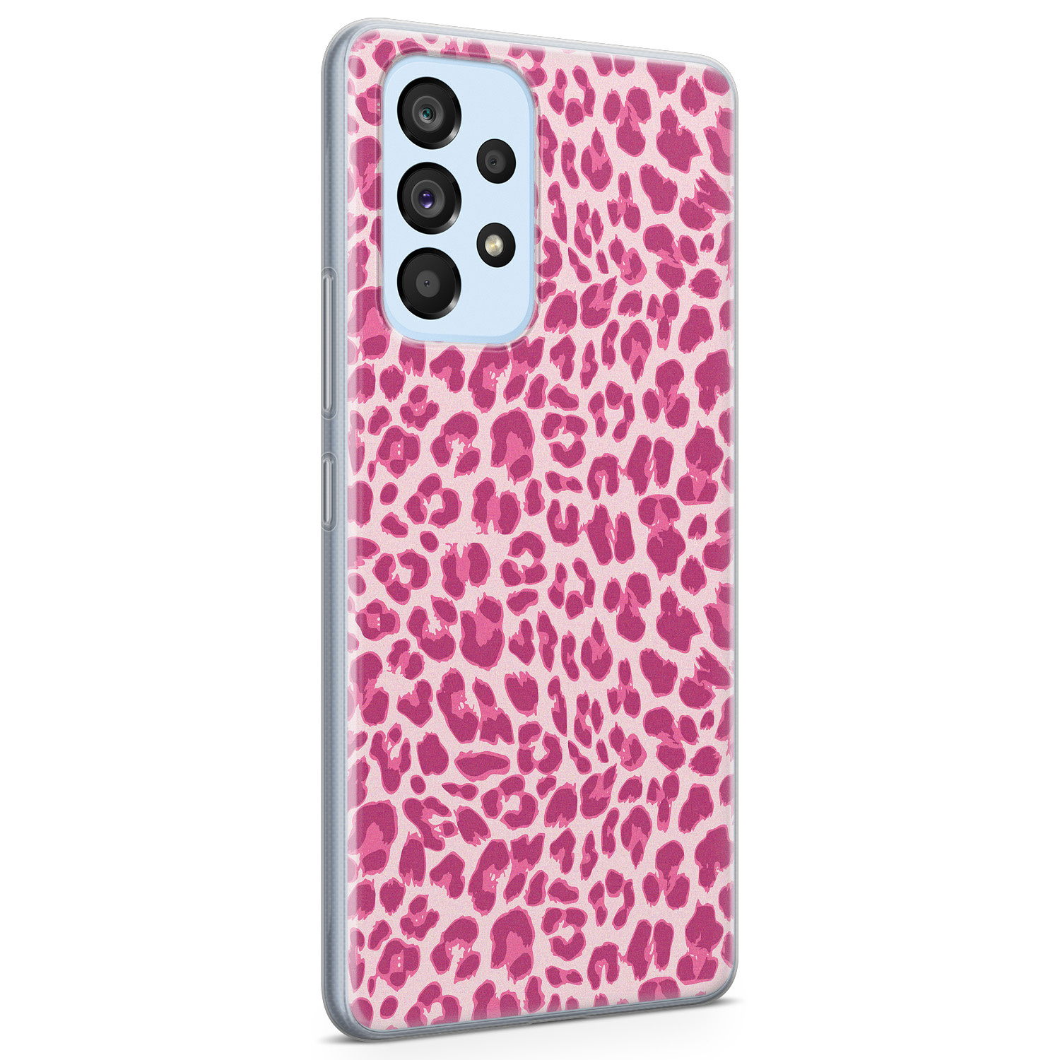 Leuke Telefoonhoesjes Samsung Galaxy A33 siliconen hoesje - Luipaard roze