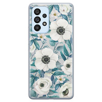 Leuke Telefoonhoesjes Samsung Galaxy A33 siliconen hoesje - Witte bloemen