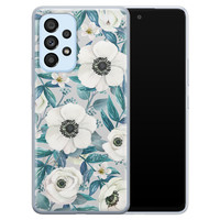 Leuke Telefoonhoesjes Samsung Galaxy A33 siliconen hoesje - Witte bloemen