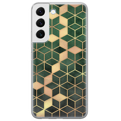 Leuke Telefoonhoesjes Samsung Galaxy S22 siliconen hoesje - Green cubes