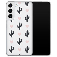 Leuke Telefoonhoesjes Samsung Galaxy S22 siliconen hoesje - Cactus love