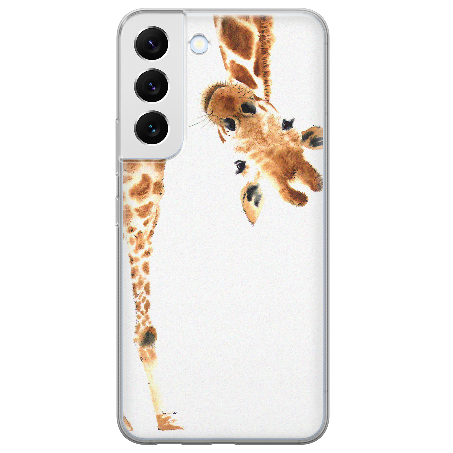 Leuke Telefoonhoesjes Samsung Galaxy S22 siliconen hoesje - Giraffe peekaboo