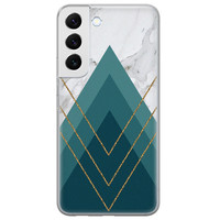 Leuke Telefoonhoesjes Samsung Galaxy S22 siliconen hoesje - Geometrisch blauw