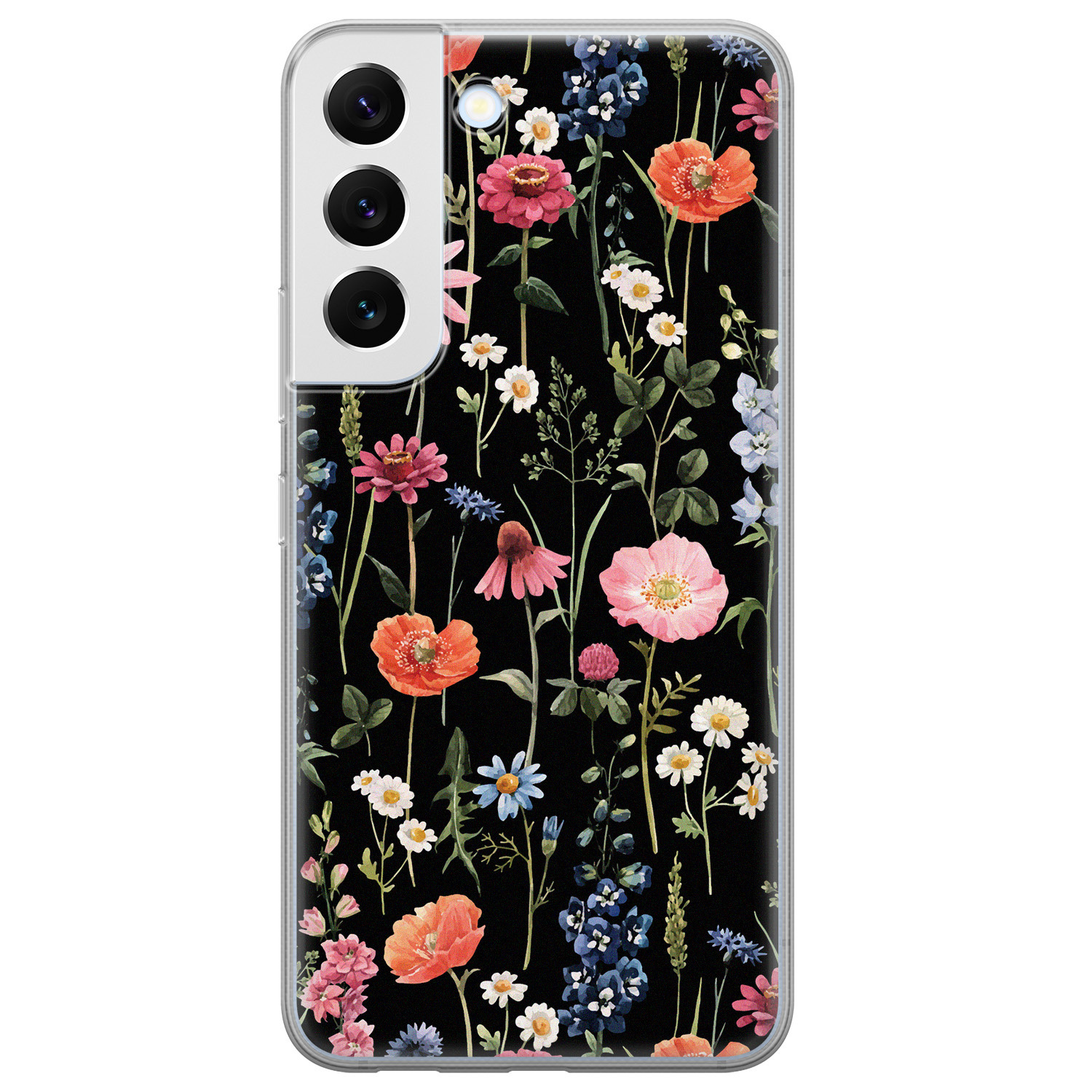 Leuke Telefoonhoesjes Samsung Galaxy S22 siliconen hoesje - Dark flowers