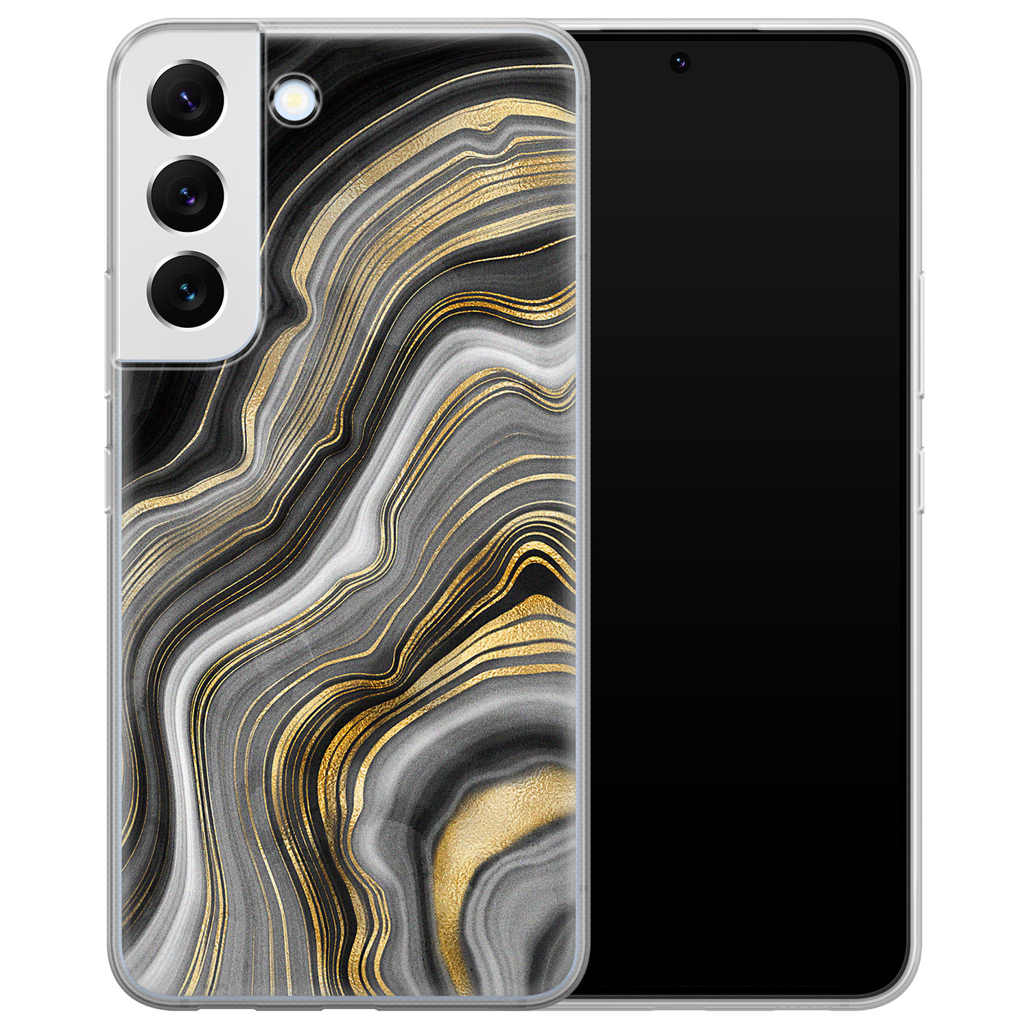 Leuke Telefoonhoesjes Samsung Galaxy S22 siliconen hoesje - Golden agate