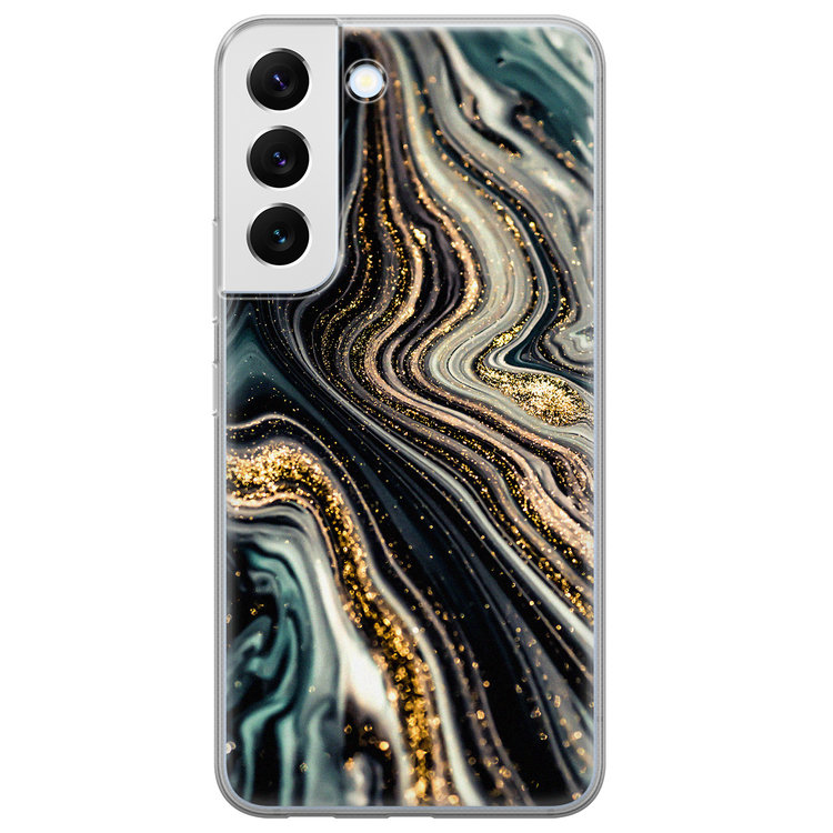 Leuke Telefoonhoesjes Samsung Galaxy S22 siliconen hoesje - Marmer swirl