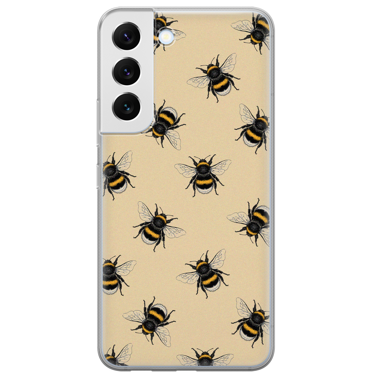 Leuke Telefoonhoesjes Samsung Galaxy S22 siliconen hoesje - Bee happy