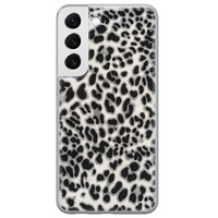 Leuke Telefoonhoesjes Samsung Galaxy S22 siliconen hoesje - Luipaard grijs