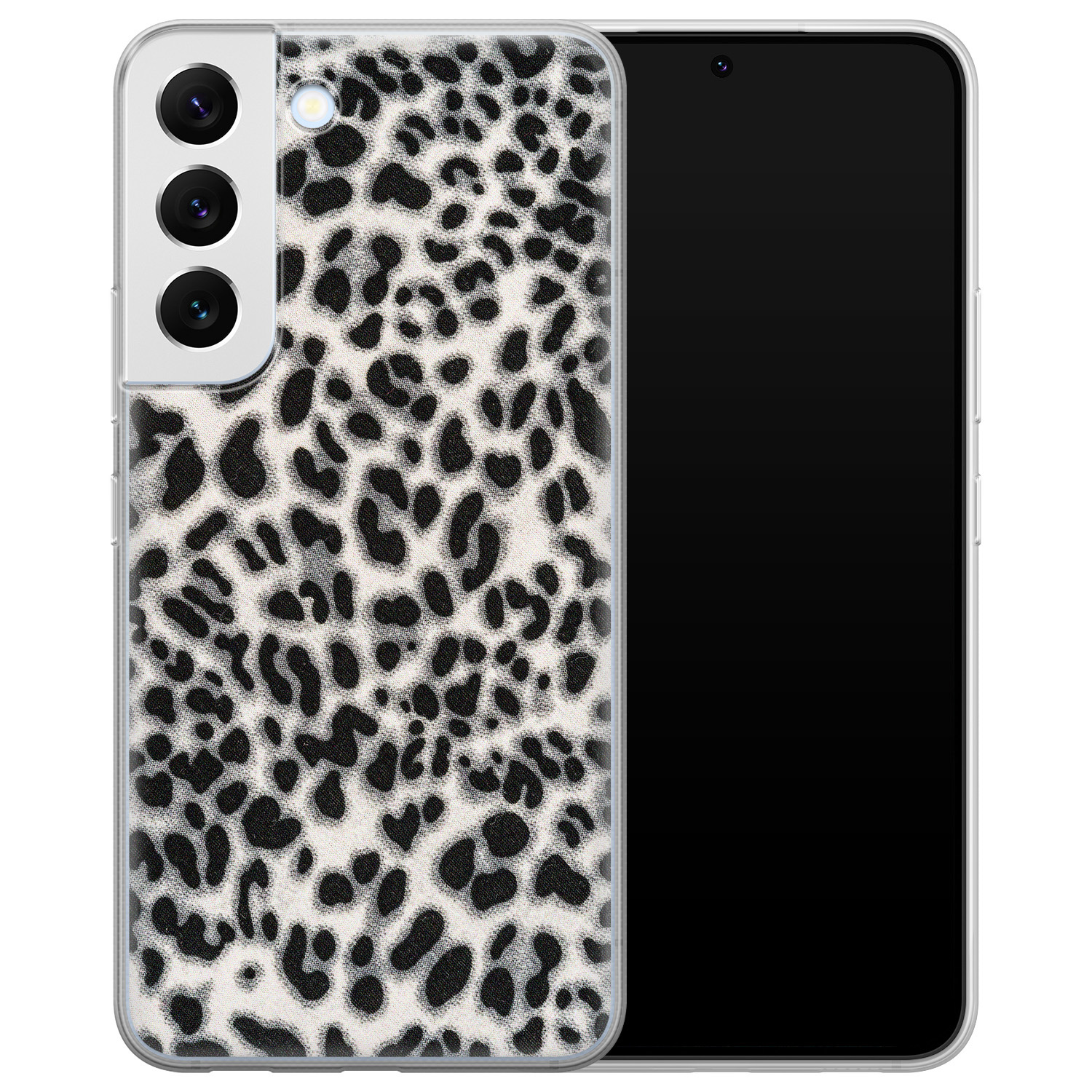 Leuke Telefoonhoesjes Samsung Galaxy S22 siliconen hoesje - Luipaard grijs