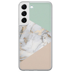 Leuke Telefoonhoesjes Samsung Galaxy S22 siliconen hoesje - Marmer pastel mix
