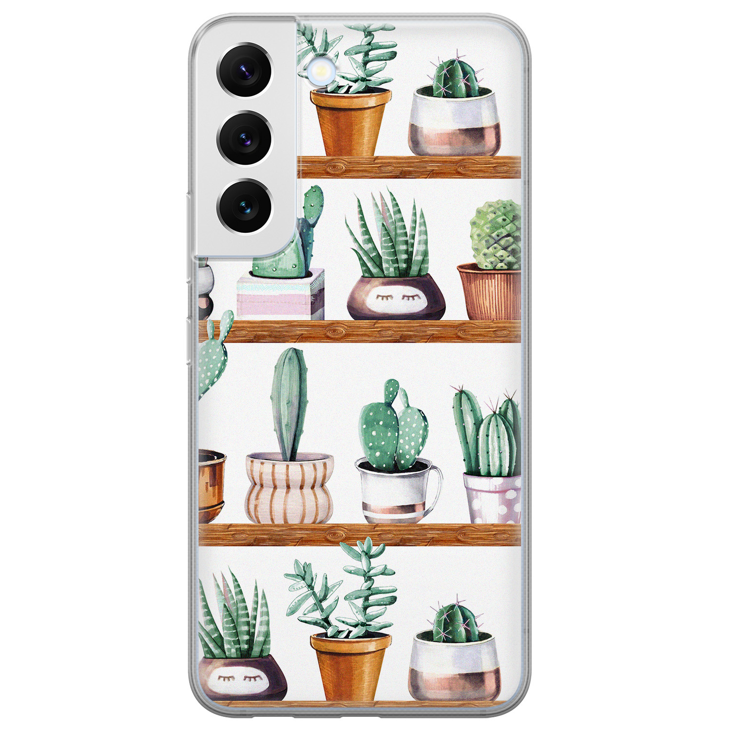 Leuke Telefoonhoesjes Samsung Galaxy S22 siliconen hoesje - Cactus