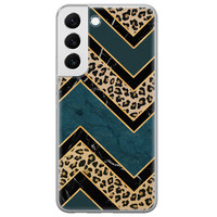 Leuke Telefoonhoesjes Samsung Galaxy S22 Plus siliconen hoesje - Luipaard zigzag