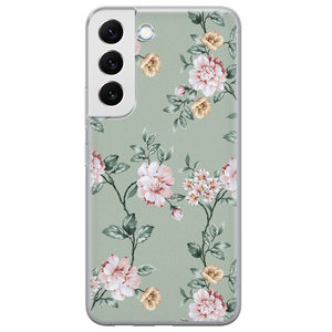 Leuke Telefoonhoesjes Samsung Galaxy S22 Plus siliconen hoesje - Bloemetjes
