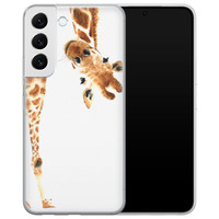 Leuke Telefoonhoesjes Samsung Galaxy S22 Plus siliconen hoesje - Giraffe peekaboo