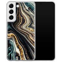 Leuke Telefoonhoesjes Samsung Galaxy S22 Plus siliconen hoesje - Marmer swirl