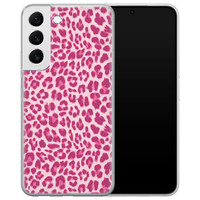 Leuke Telefoonhoesjes Samsung Galaxy S22 Plus siliconen hoesje - Luipaard roze