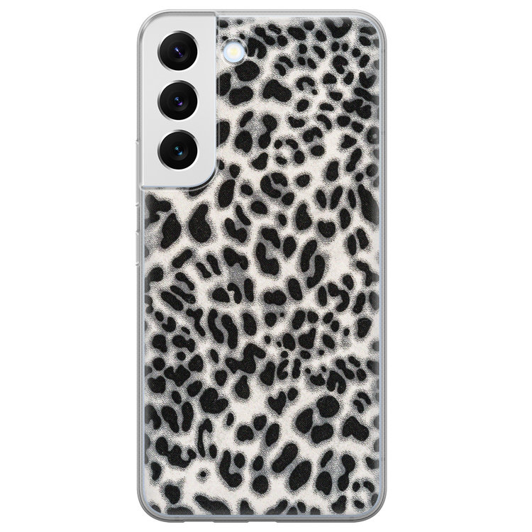 Leuke Telefoonhoesjes Samsung Galaxy S22 Plus siliconen hoesje - Luipaard grijs