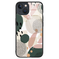 Leuke Telefoonhoesjes iPhone 13 glazen hardcase - Abstract print