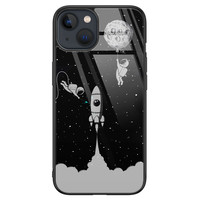 Leuke Telefoonhoesjes iPhone 13 glazen hardcase - Space shuttle