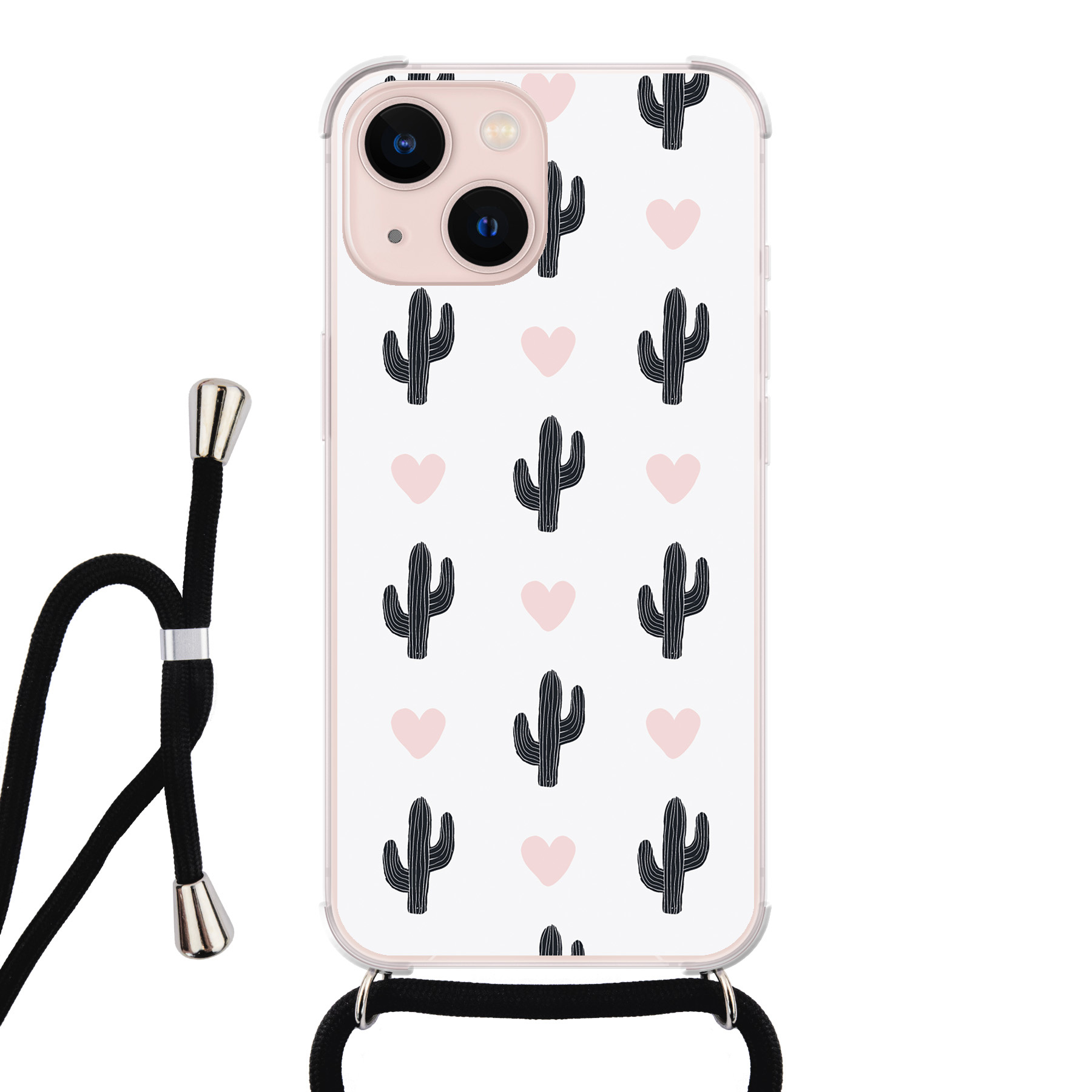 Leuke Telefoonhoesjes iPhone 13 hoesje met koord - Cactus