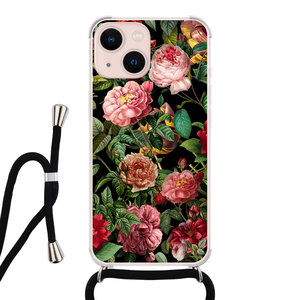 Leuke Telefoonhoesjes iPhone 13 hoesje met koord - Rode bloemen