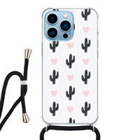 Leuke Telefoonhoesjes iPhone 13 Pro hoesje met koord - Cactus