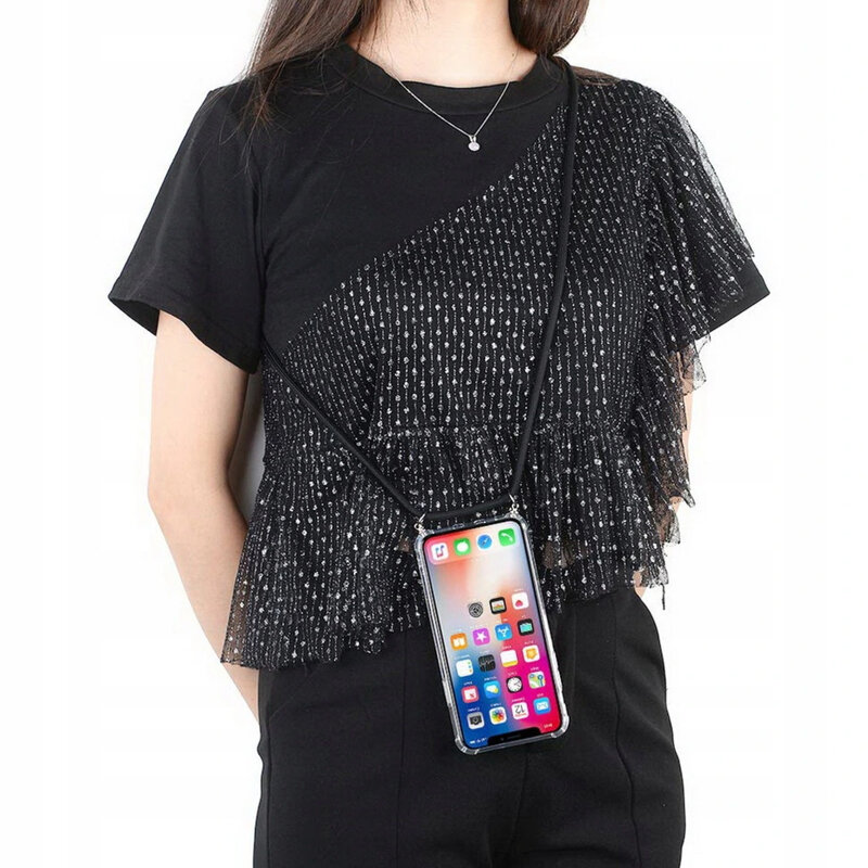 Leuke Telefoonhoesjes iPhone 13 Pro hoesje met koord - Giraffe peekaboo