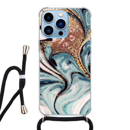 Marmer blauw swirl