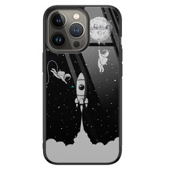 Leuke Telefoonhoesjes iPhone 13 Pro glazen hardcase - Space shuttle