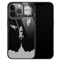 Leuke Telefoonhoesjes iPhone 13 Pro glazen hardcase - Space shuttle