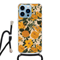 Leuke Telefoonhoesjes iPhone 13 Pro Max hoesje met koord - Retro flowers