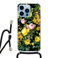 Leuke Telefoonhoesjes iPhone 13 Pro Max hoesje met koord - Bloemen geel