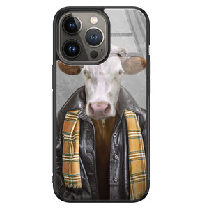 Leuke Telefoonhoesjes iPhone 13 Pro Max glazen hardcase - Koe