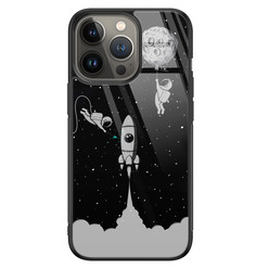 Leuke Telefoonhoesjes iPhone 13 Pro Max glazen hardcase - Space shuttle