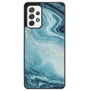 Leuke Telefoonhoesjes Samsung Galaxy A52 hoesje - Marmer blauw