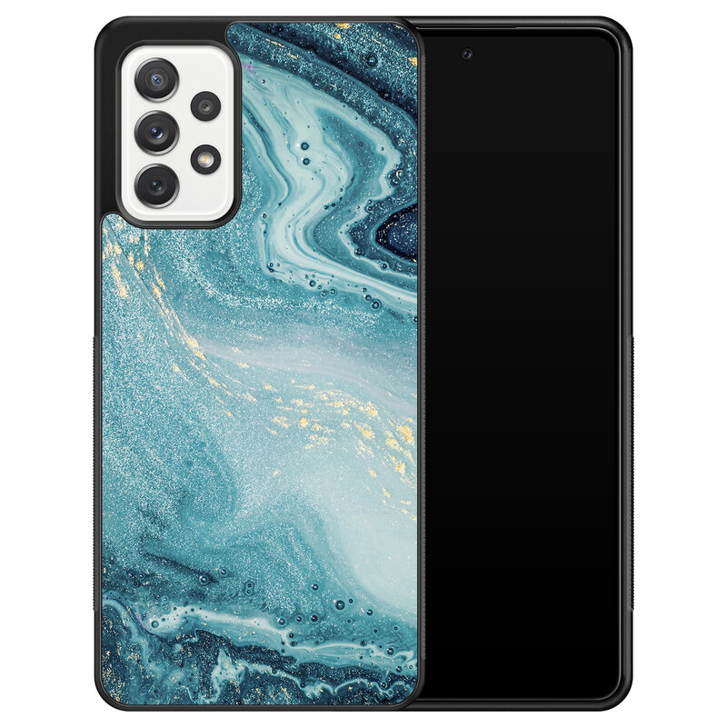 Leuke Telefoonhoesjes Samsung Galaxy A52 hoesje - Marmer blauw