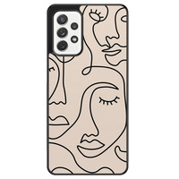 Leuke Telefoonhoesjes Samsung Galaxy A52 hoesje - Abstract gezicht lijnen